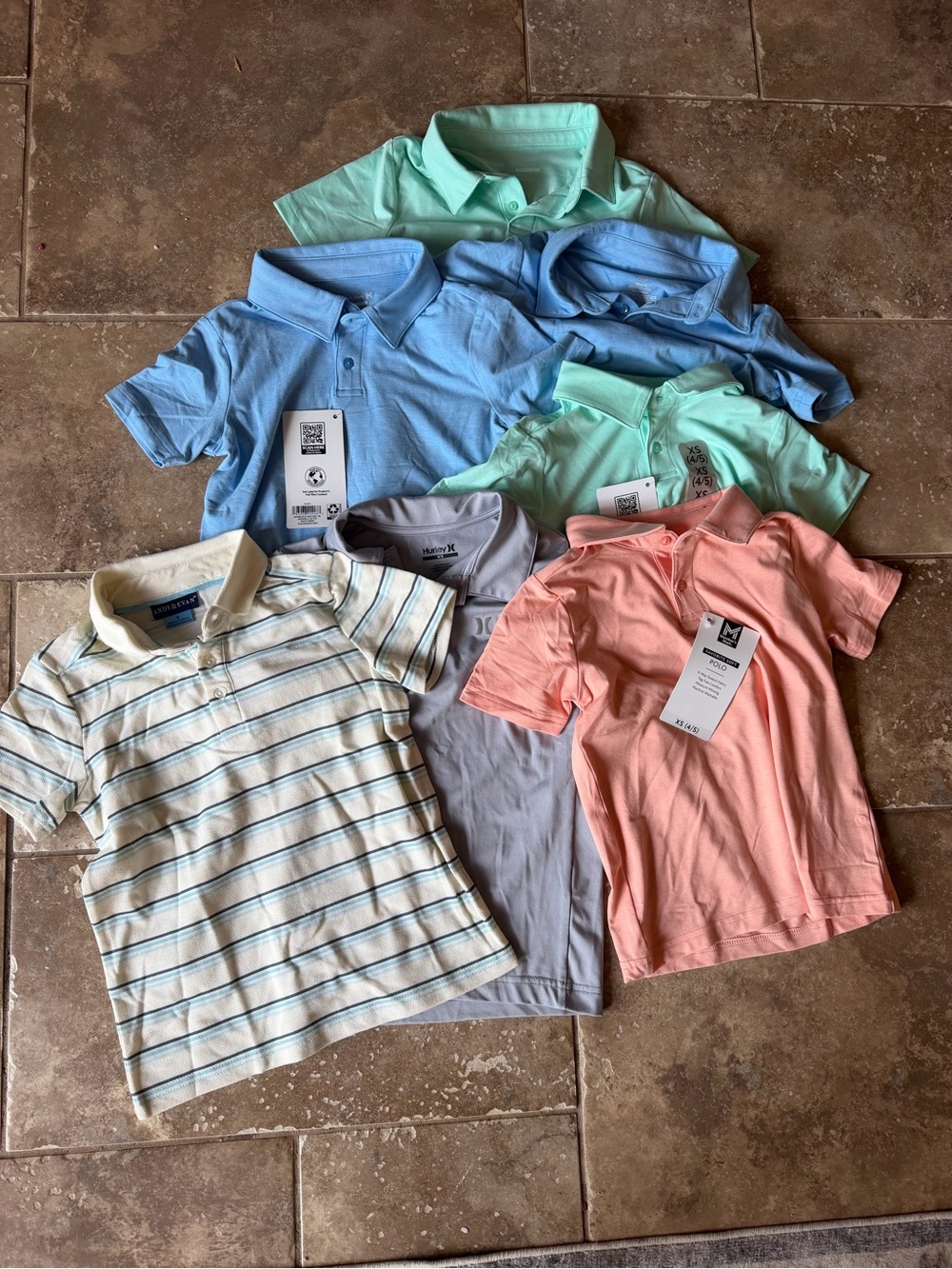 Multicolor Kids Polo Shirt Lot - Assorted Pastel Polos